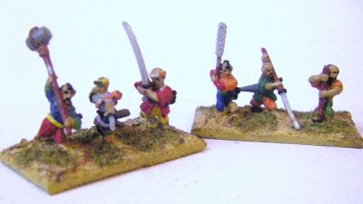 Southern Tribal Infantry 
Mixed Japanese Ashigaru and Chinene figures used as various southern tribal warband infantry
Keywords: song ljapanese mjapanese