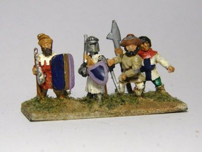 Men at Arms / Swordsmen / Dismounted Knights
Men at Arms from various ranges - includes Hussite flailman
Keywords: medfoot menatarms