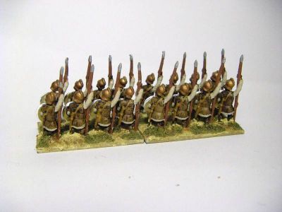 Carthaginian Libyan Spearmen
Spearmen from Essex, Figure code MPA 77 - leather armour done with inknig
Keywords: ecarthage lcarthage