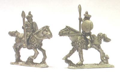 Indian cavalry, spear and round shield, on unarmoured horses (x 6)
Indians [url=http://khurasanminiatures.tripod.com/kushan.html]Khurasan[/url], painted by [url=http://www.ravenpainting.co.uk/]Raven painting[/url] 
Keywords: GRAECO Indian