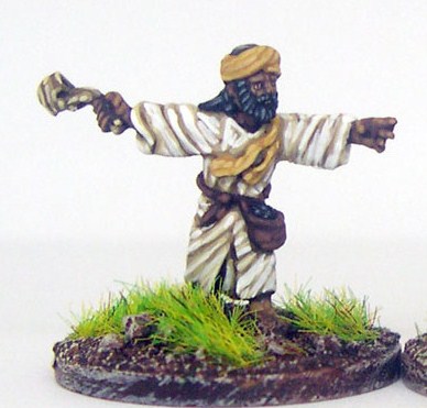 KM-1004	8th-11th Century Arab Infantry, sling (x 2)
Arabs from [url=http://khurasanminiatures.tripod.com/arab.html]Khurasan[/url], painted by Richard Lowles
Keywords: arabfoot arabcav umayyad, seljuk, ayyubid arabconquest, abbasid Turks, hindu