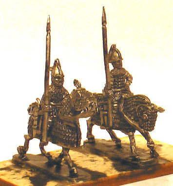 LIR Clibanarii very heavily armoured cavalry 
Figures from [url=http://khurasanminiatures.tripod.com/]Khurasan Miniatures[/url], pictures reproduced with their permission. LIR Clibanarii very heavily armoured cavalry on armoured horses (x 2)
Keywords: LIR palmyran