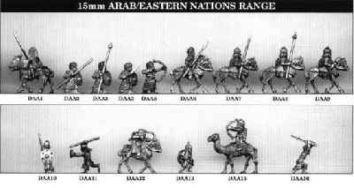 Arab Range from Tin Soldier
Range from Tin Soldier. For figure codes see their website at [url=http://www.tinsoldieruk.com/]Tin Soldier UK[/url]
Keywords: arabcav arabfoot khurasanian mamluk