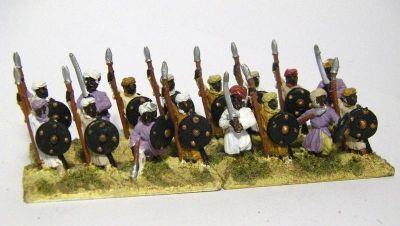 Arab Spearmen 
The legendary Essex spearman (AEA 11), with some friends from similar codes From [url=http://www.essexminiatures.co.uk/frames15anc.html]Essex's generic Arab ranges[/url]
Keywords: arab khurasanian umayyad bedouin berber