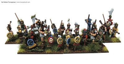 Aztec warriors - Calpilli 
Aztecs painted by [url=http://www.heresybrush.com/]Heresy Brush[/url] from Spain. 
Keywords: aztec