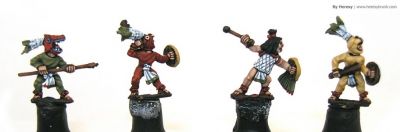 Aztec warriors 
Aztecs painted by [url=http://www.heresybrush.com/]Heresy Brush[/url] from Spain. 
Keywords: aztec