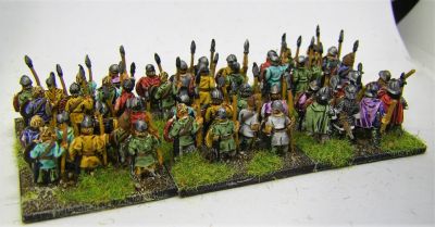 Carolingian Infantry Spearmen
Just about usable for Franks or Saxons etc - the distinctive Carolingian helmets only appear on the Forged in Battle unit, not the Baueda ones 
Keywords: Saxon, Frank