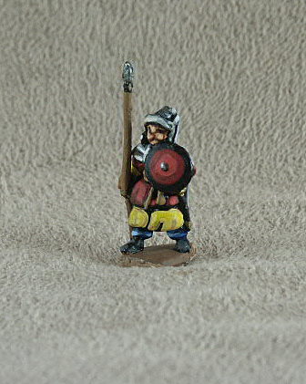 DMF16 Abbasid Empire Abna Spearman
From Donningtons Arab range. Pictures with permission of the [url=http://shop.ancient-modern.co.uk/arabs-76-c.asp]Donnington Miniatures[/url] and painted by their painting service. Spearman long coat, spear, holding javelins behind buckler, turbaned helmet, short cloak


Keywords: abbasid arab ayyubid fatimid mamluk seljuk umayyad