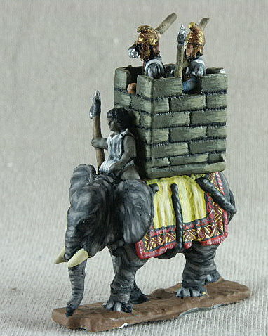 Carthaginian Elephant 
Carthaginians from [url=http://www.donnington-mins.co.uk/]Donnington[/url]. Painted by their own painting service. This figure has mahout, tower with 2 crew

Keywords: Lcarthage ecarthage carthage