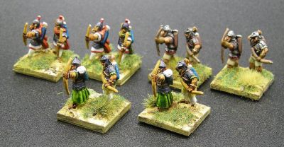 Rear Support archers for ADLG
Archers from Donnington's [url=https://shop.ancient-modern.co.uk/early-imperial-roman-231-c.asp]Imperial Roman ranges[/url] based in pairs on 20x20 to act as rear support markers in ADLG
Keywords: LIR EIR EBYZANTINE