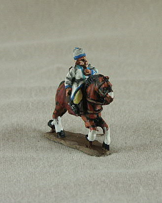 Seljuk Turk Mounted Turkmen Tribesman
Seljuk troops from [url=http://www.donnington-mins.co.uk/]Donnington[/url]. Painted by Donningtons painting service. TC09 Mounted Turkmen Tribesman
long coat, holding javelin, bow, fez
Keywords: Seljuk fatimid mamluk umayyad ayyubid berber arabcav arabfoot