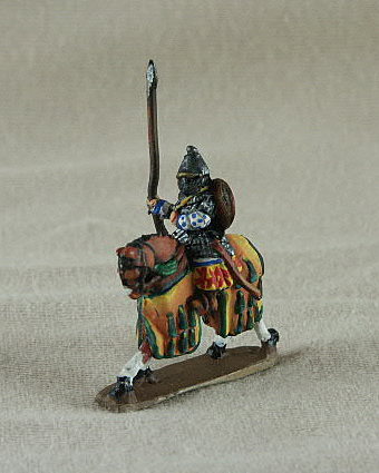 Seljuk Turk Mounted Seljuk Ghulam
Seljuk troops from [url=http://www.donnington-mins.co.uk/]Donnington[/url]. Painted by Donningtons painting service. TC12 Mounted Seljuk Ghulam
lamellar cuirass, lance, round shield slung
Keywords: Seljuk fatimid mamluk umayyad ayyubid berber arabcav arabfoot