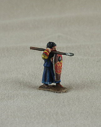 TF07 Egyptian Militia
Seljuk troops from [url=http://www.donnington-mins.co.uk/]Donnington[/url]. Painted by Donningtons painting service. TF07 Egyptian Militia
long coat, spear, almond shield
Keywords: Seljuk fatimid mamluk ayyubid berber arabfoot