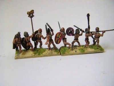 Gaeasati Warriors
Xystons Gaeasati Nobles and Fantassins unclother celtic warriors
From left, WM / XY / WM / XY / WM / XY / XY / WM. Generally the XY figures are better animated and have more detail. 
Keywords: Gaul, galatian, gaeasati