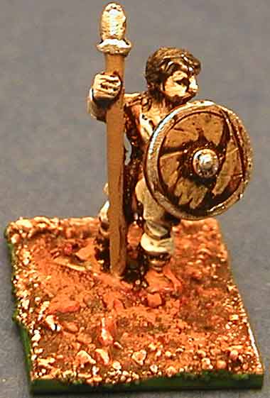 Byzantine Slav Spearman
Byzantine range from [url=http://www.15mm.co.uk/The_Byzantines.htm]Isarus[/url] sold by 15mm.co.uk. Pictures provided by the manufacturer
Keywords: maurikian nikephorian slav avar gothfoot