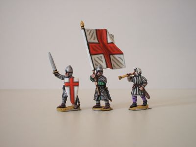 Crusader Heavy Infantry Command (Officer, trumpeter, flag-bearer)
1150 to 1190 Crusader range from [url=http://www.legio-heroica.com/Crociati-en.html]Legio Heroica[/url] - pictures supplied by the manufacturer
Keywords: crusader latins effoot