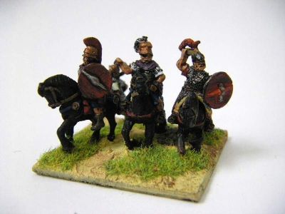 Late Republican (Marian) Roman Command
Old Glory Cavalry and officers, possibly with an LKM bloke in there too
Keywords: LRR