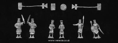 Vexilia Philistine foot command. (4 figures).
Philistines from [url=http://www.vexillia.ltd.uk/venexia/shop15_bib.html]Venexia[/url]
Keywords: Philistine