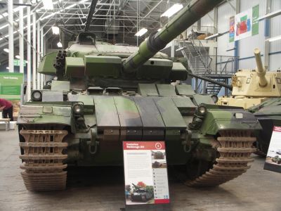 Strv 104 Centurion with active armour
Swedish Army designation for the 80 Stridsvagn 102 which in addition to the REMO received the same powerpack as the Sho't Kal Alef, consisting of a Continental diesel and an automatic gearbox from Allison.
