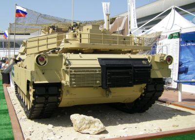 Rear view Abrams 
Photos of AFVs at the IDEX 2013 exhibition 
