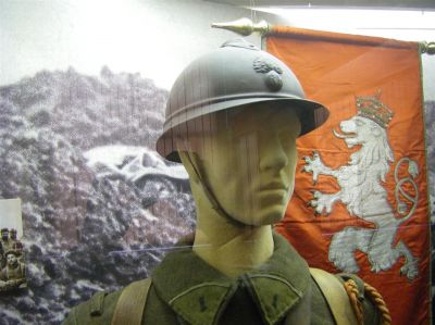 A French Adrian Helmet 
Photos from the [url=http://www.vhu.cz/cs/stranka/armadni-muzeum/]Prague Military Museum[/url] ikov, showcasing history of the Czech and Czechoslovak Military
