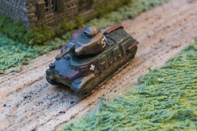 French Soma S35 
From [url=http://www.pithead-miniatures.tk/]Pithead Miniatures[/url]  The Somua S 35 was a medium cavalry tank . Armed with a 47mm anti tank gun and with 40mm thick cast armor, it is said to be the best tank produced in the 1930â€™s. Used to equip French cavalry divisions, the vehicle was deployed in mixed tank battalions operating alongside the H35 light tank
Keywords:  French