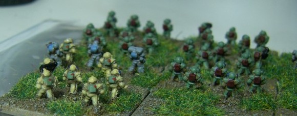 6mm, 1/300th, 1/300 Sci Fi GZG, Ground Zero Games DSM-127 NAC INFANTRY PACK being painted